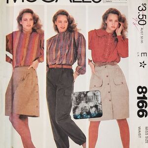Vintage 80s McCalls Pattern 8166 Culotte Skirt Pants Skirt Sz 10 Uncut